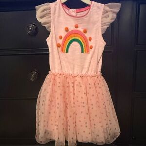 Mud Pie Pink Dress with Rainbow Design 2-3T